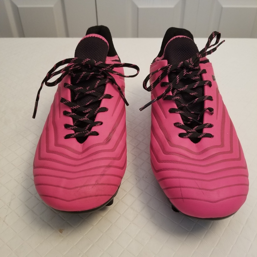Pink and Black Soccer Cleats